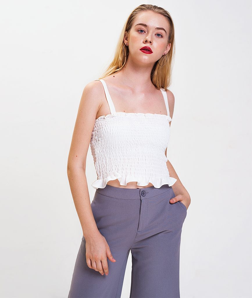 Áo Croptop Nhún Thun