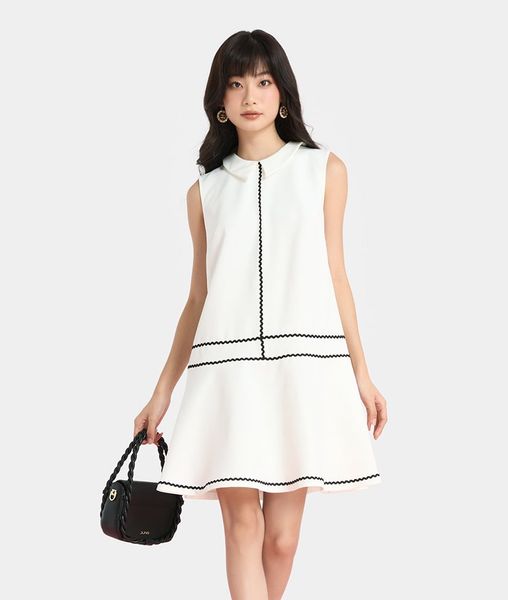  Đầm form suông A chạy dây gợn sóng 