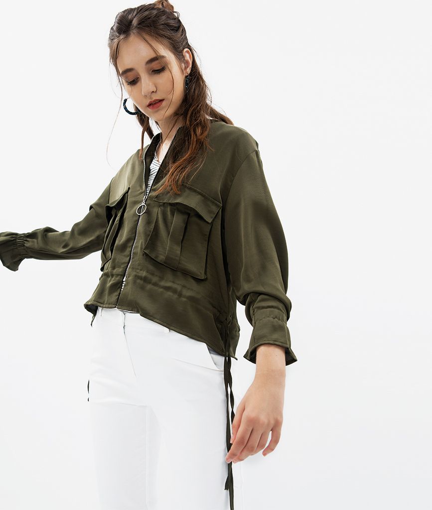 Áo Khoác Thô Jacket Vải Túi Hộp