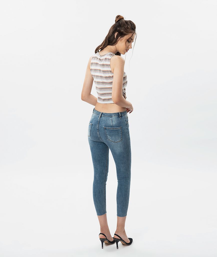 Quần Jean Dài Skinny Rách