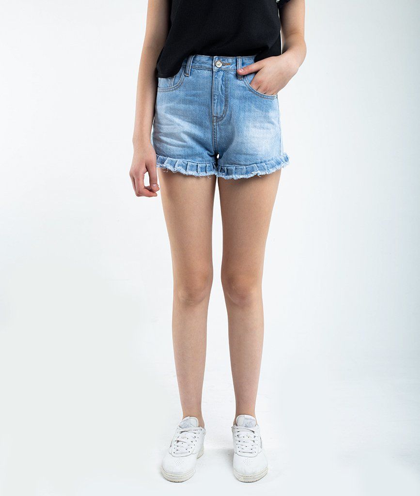 Quần short denim bèo ly BA1808002