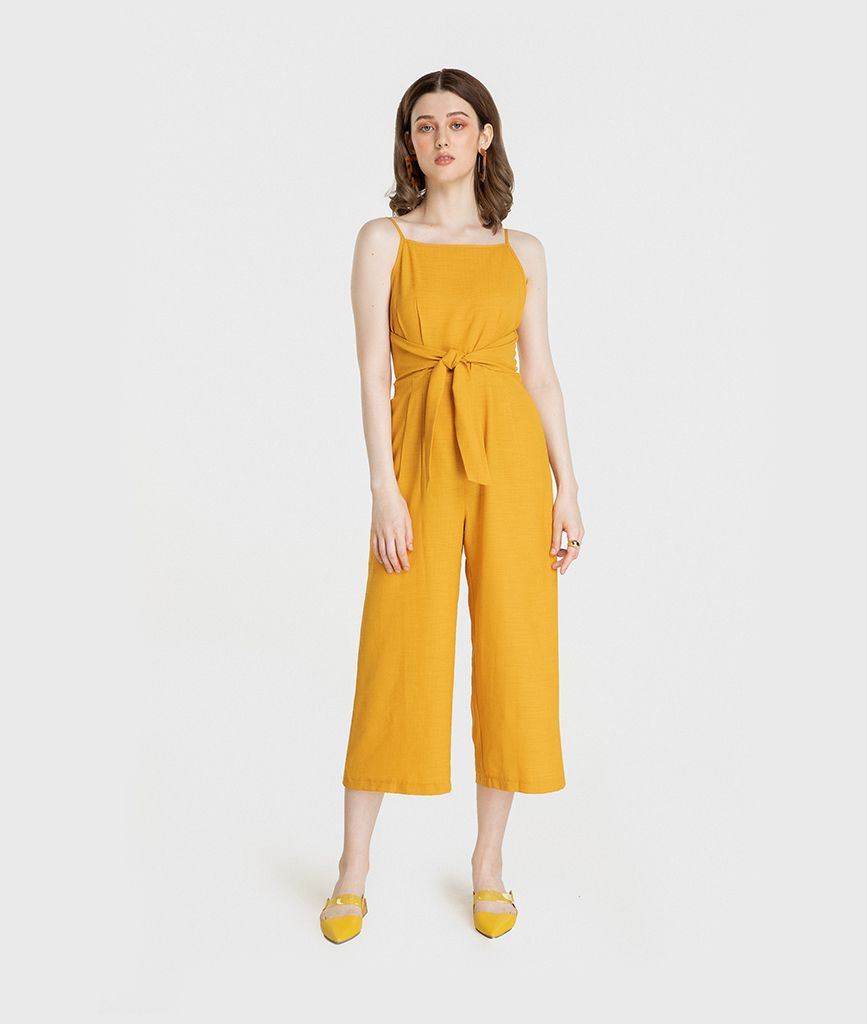 Jumpsuit nách xéo cột eo