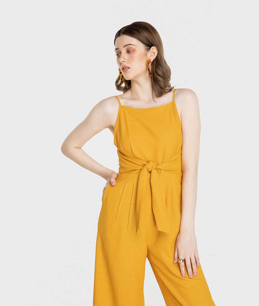 Jumpsuit nách xéo cột eo