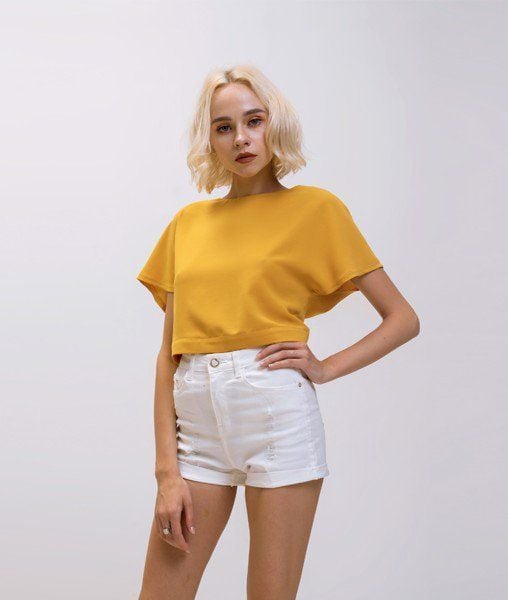 Áo Croptop Tay Ngắn Bèo Cột Eo BA1805030