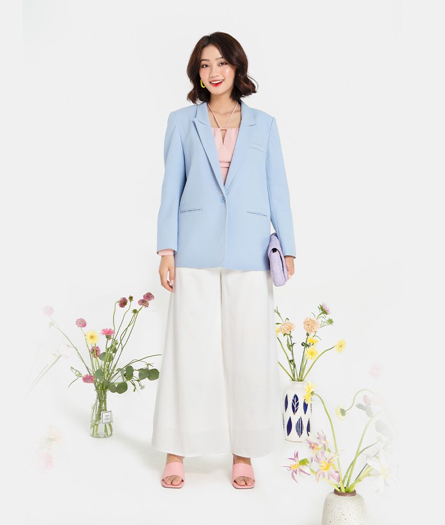 Áo blazer túi mổ form suông