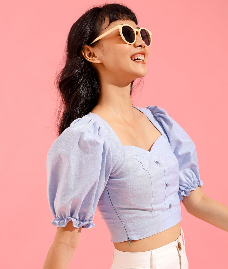 Áo croptop tay phồng