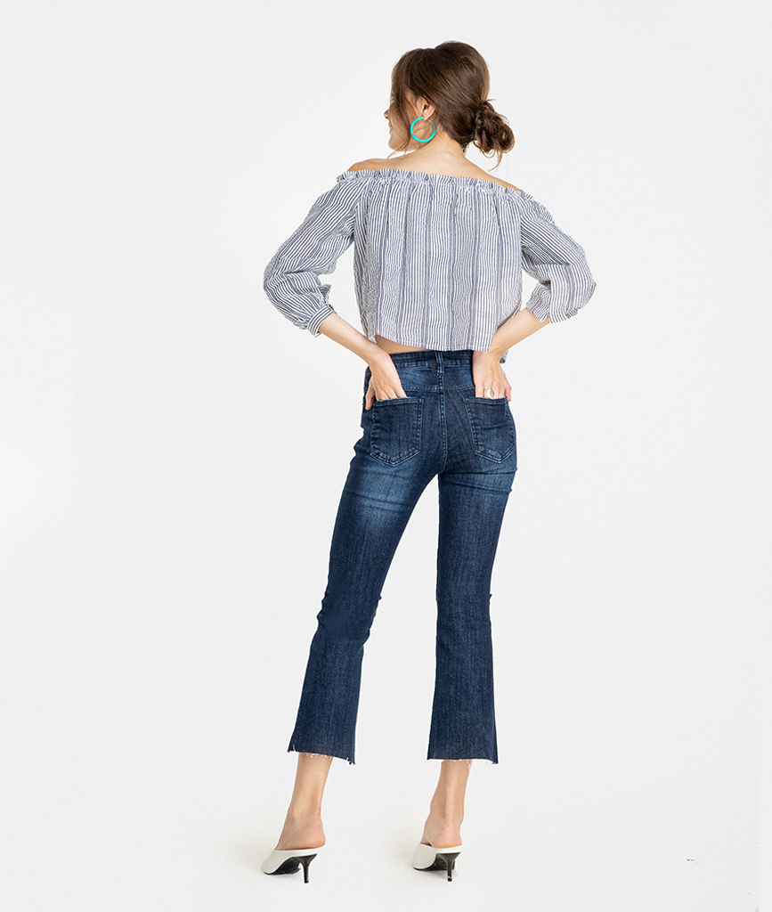 Quần denim dài ống loe