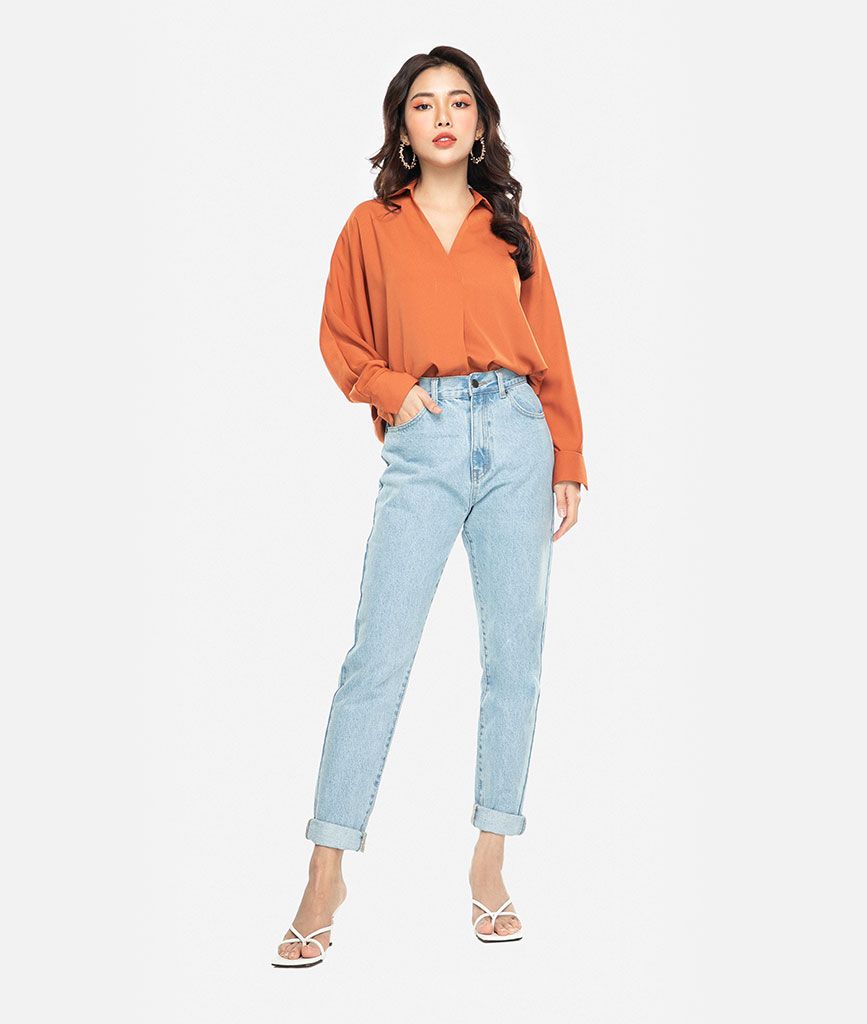 Quần jean baggy basic - Lỗi