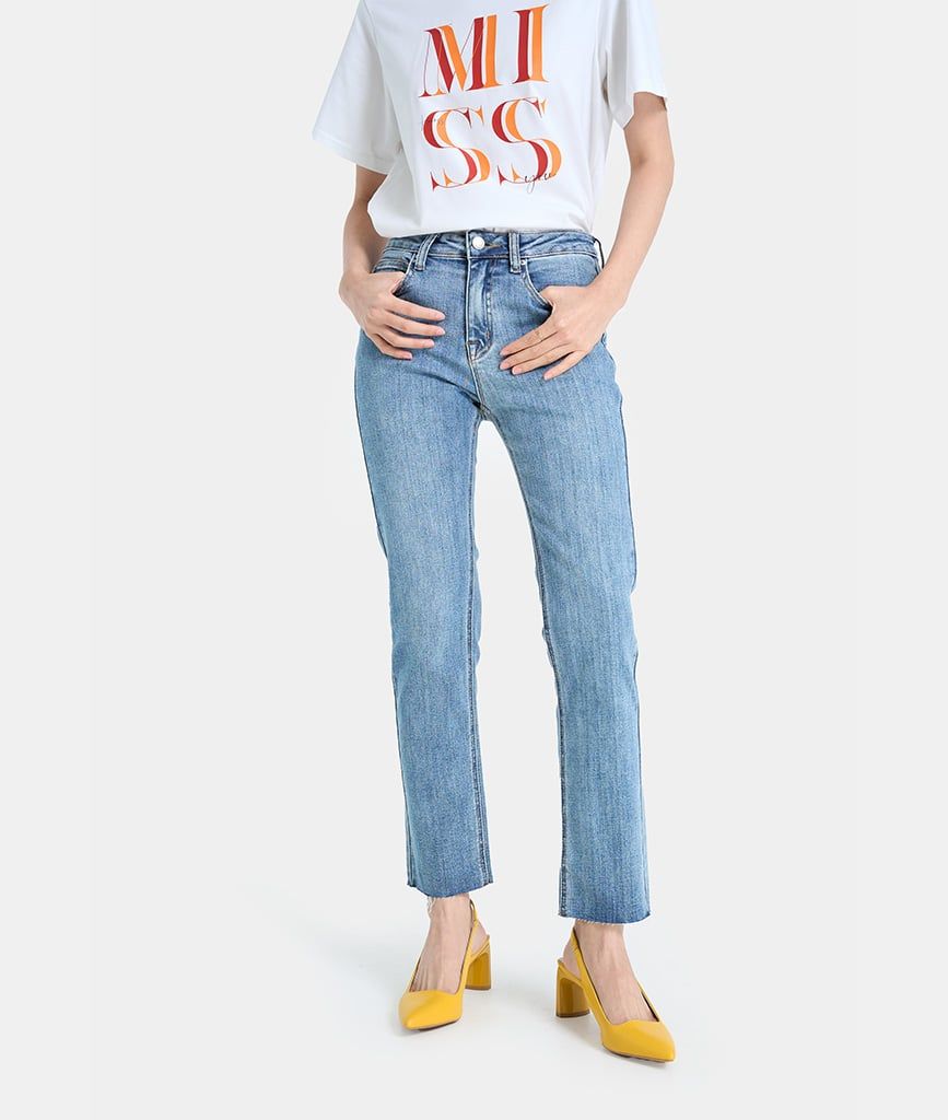 Quần jeans dài ống côn