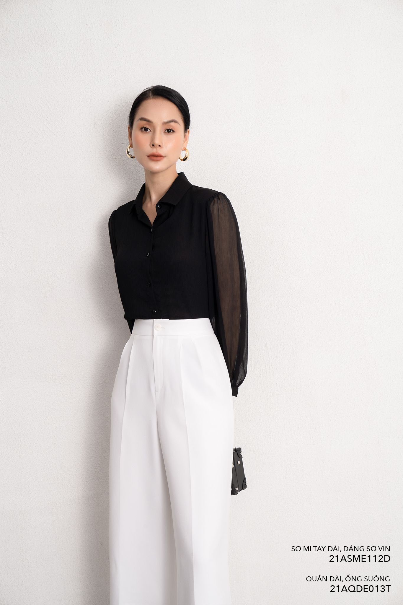  Quần dài, Ống suông 21AQDE013T 