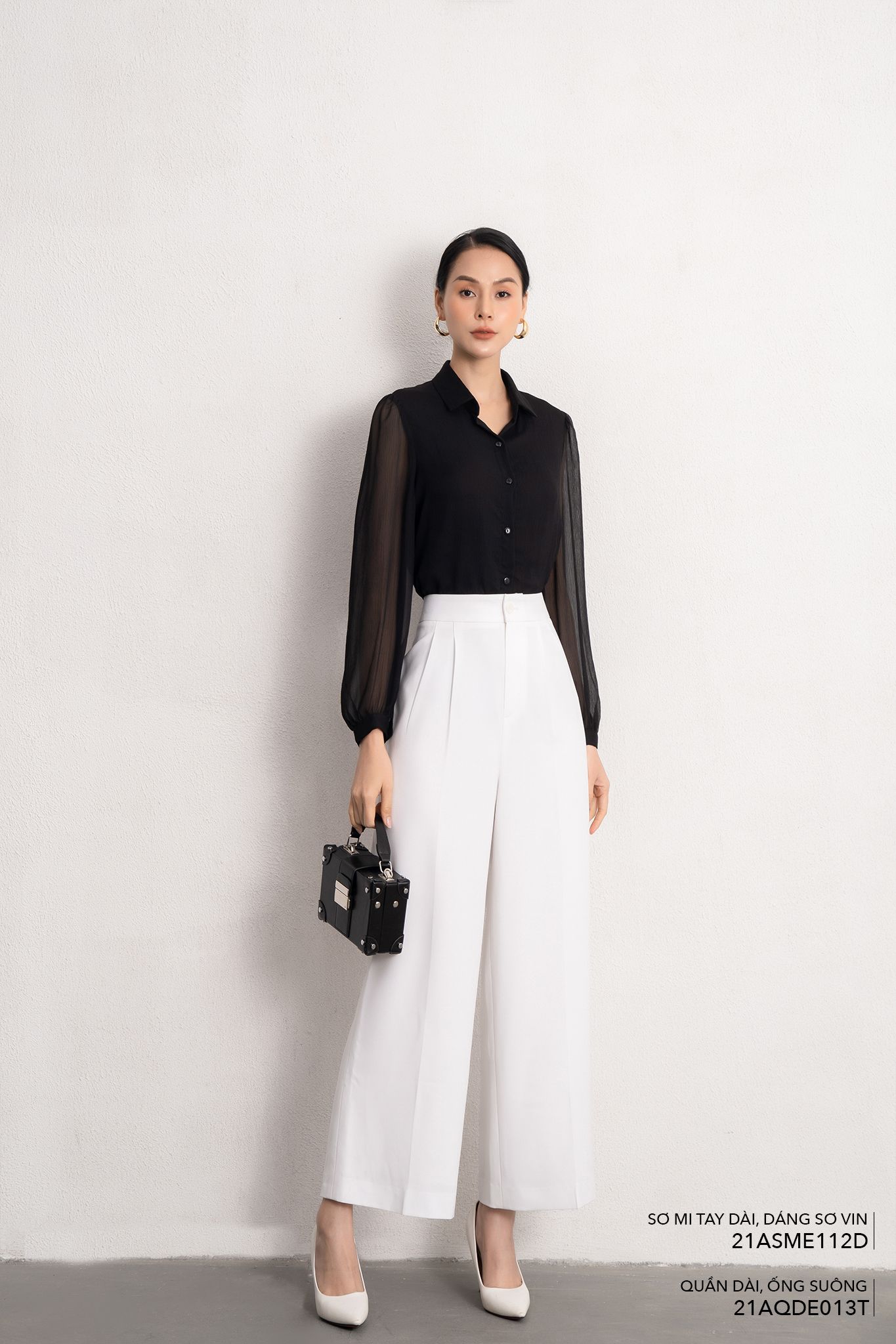 Quần dài, Ống suông 21AQDE013T 