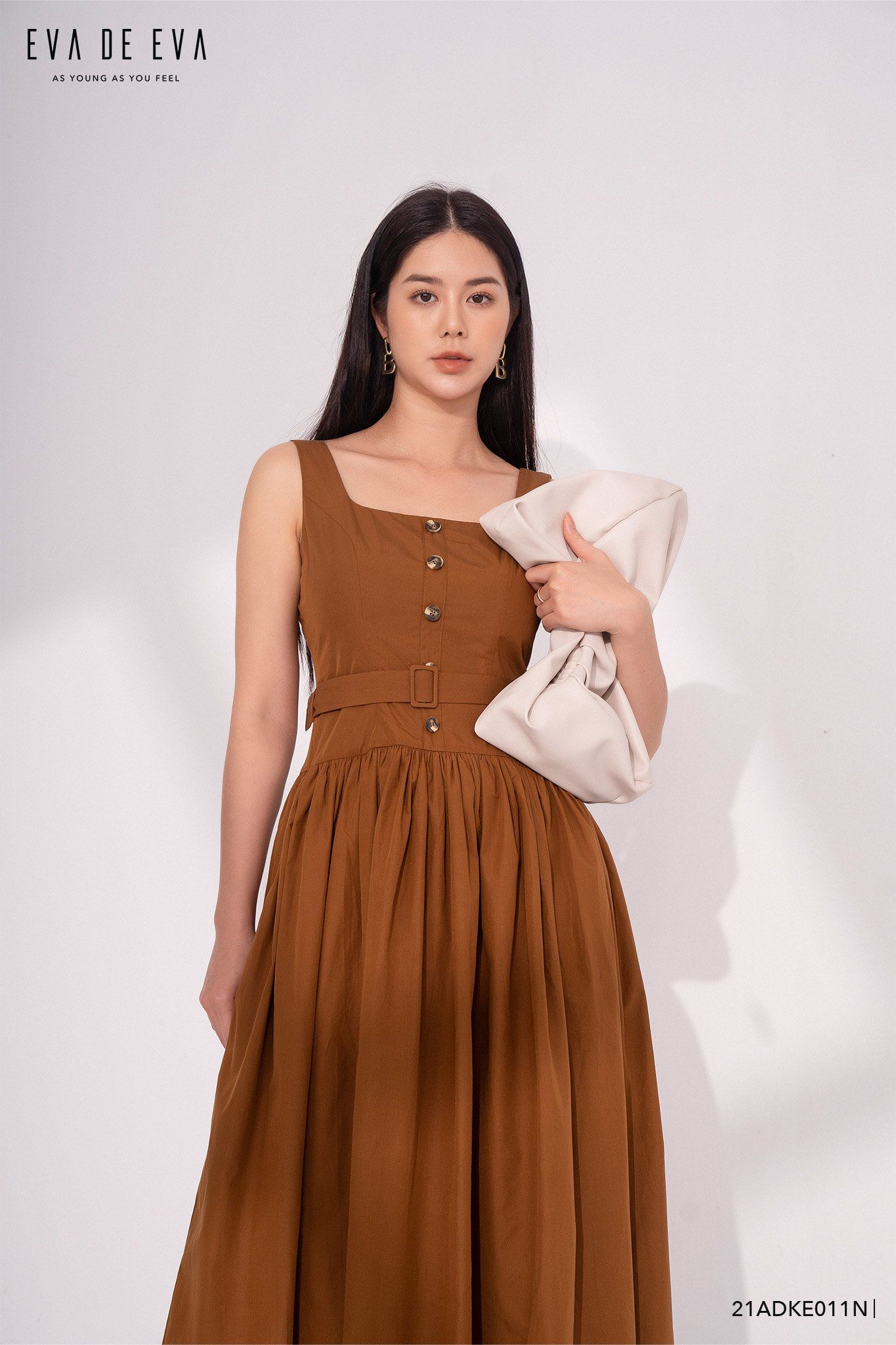  Đầm hai dây, Dáng thắt eo 21ADKE011N 