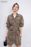  Đầm tay ngắn, Dáng thắt eo 21SDKE121N 
