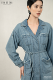  Đầm tay ngắn, Dáng thắt eo 21SDKE121X 