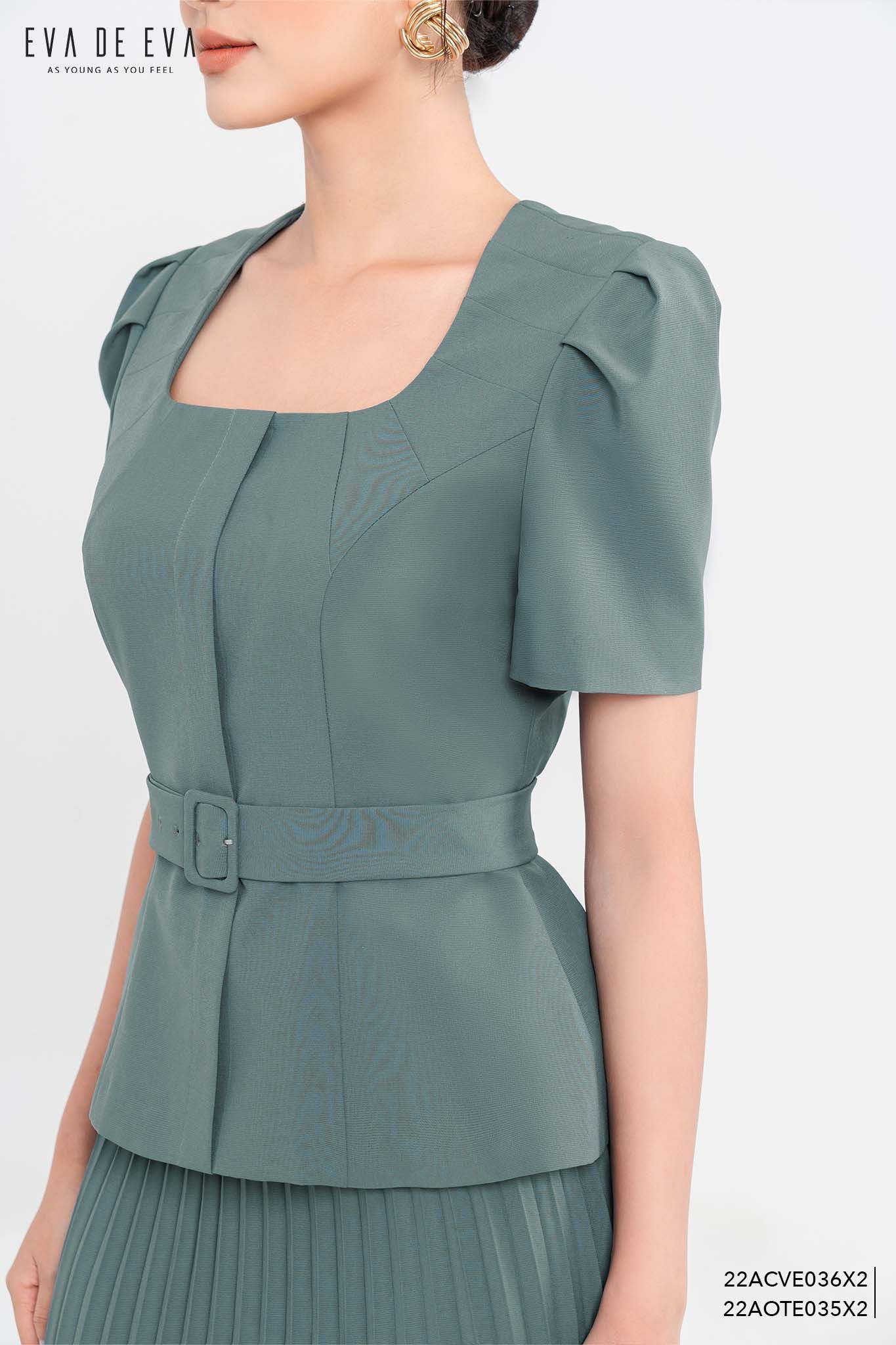  Chân váy Midi, Xếp ly 22ACVE036X2 