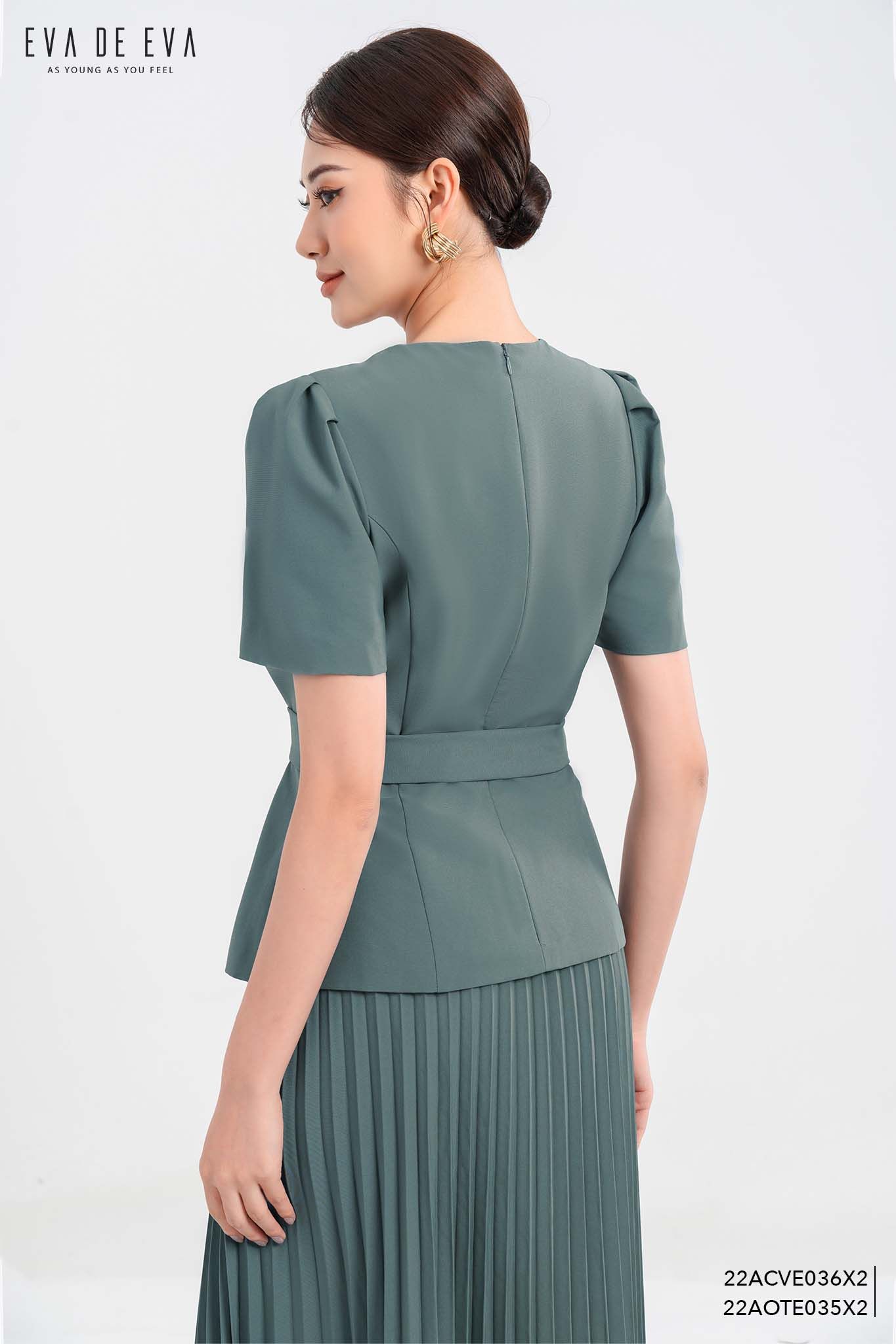 Chân váy Midi, Xếp ly 22ACVE036X2 