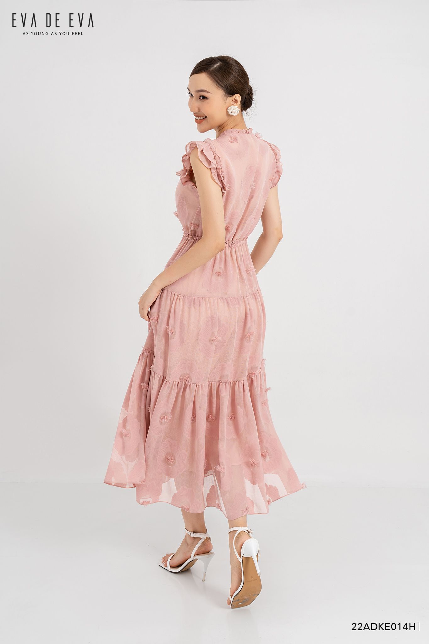  Đầm sát nách, Dáng thắt eo 22ADKE014H 