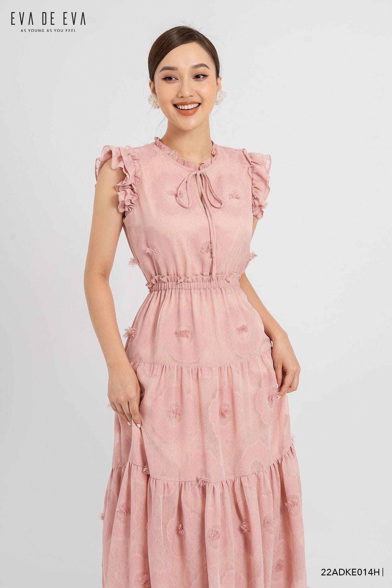  Đầm sát nách, Dáng thắt eo 22ADKE014H 