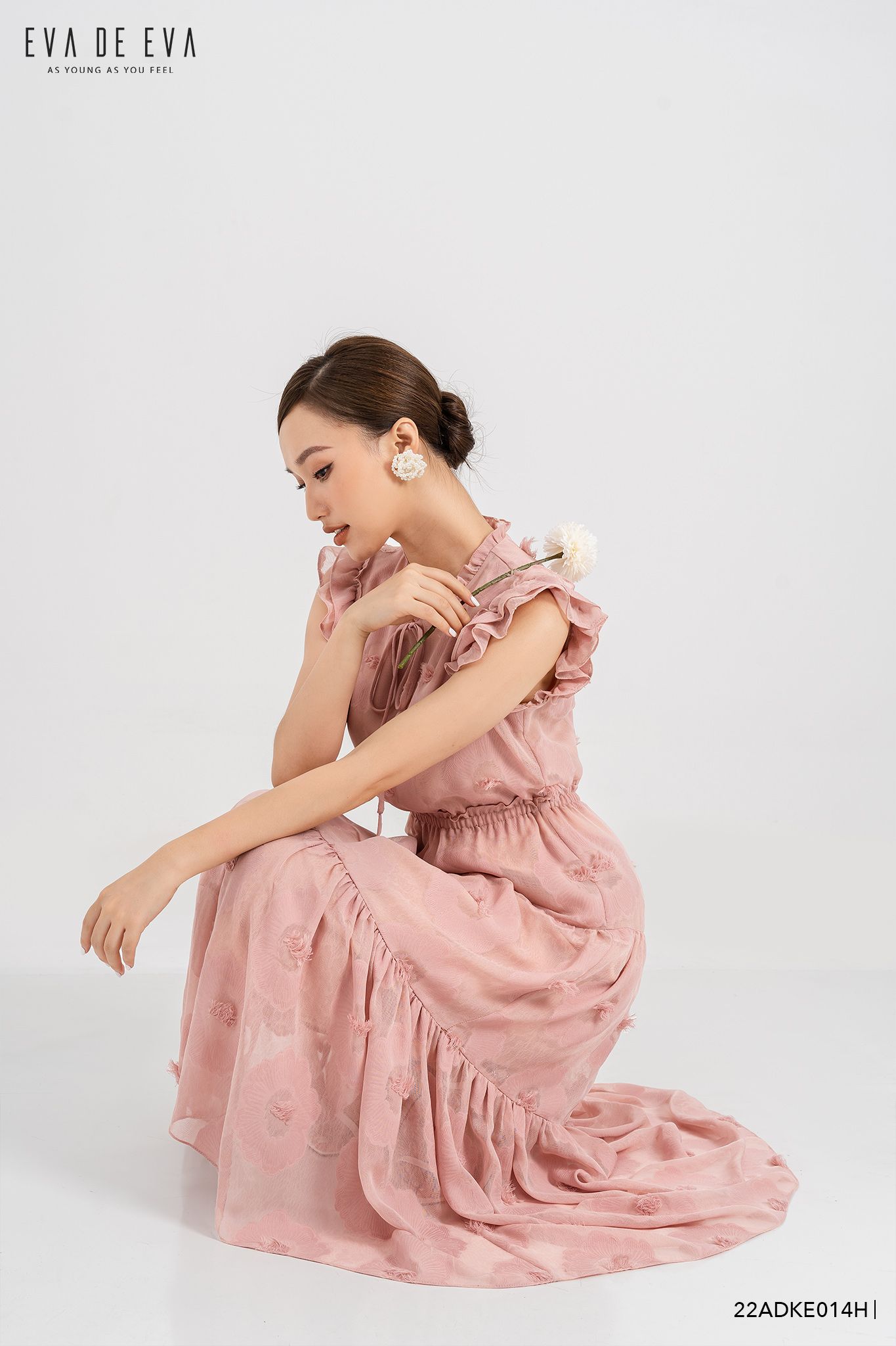  Đầm sát nách, Dáng thắt eo 22ADKE014H 