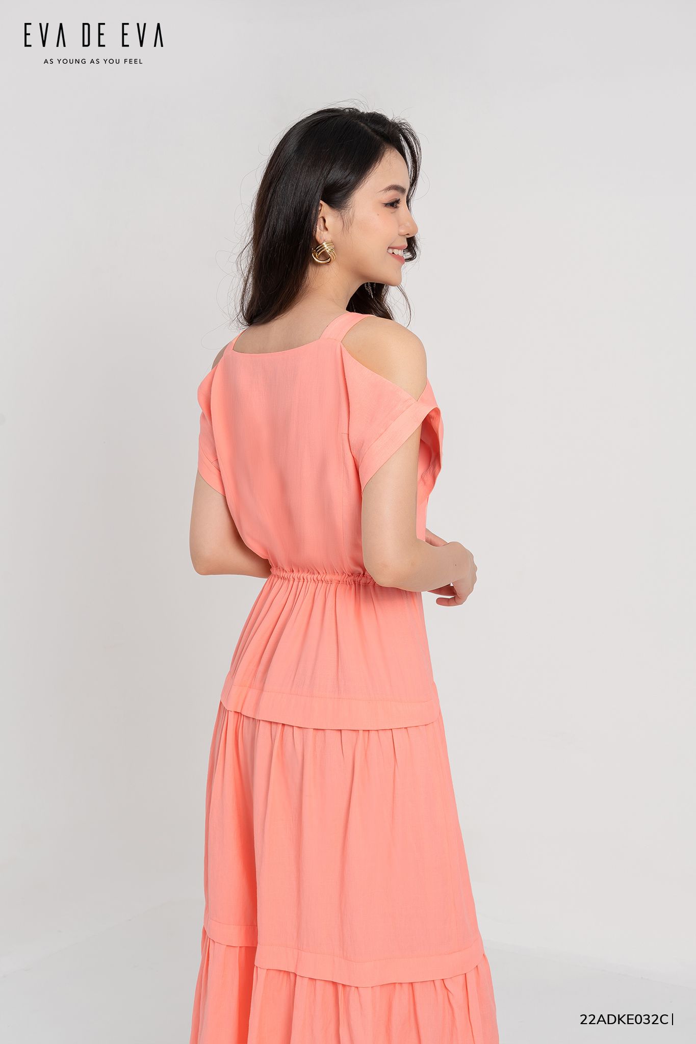  Đầm tay ngắn, Dáng thắt eo 22ADKE032C 