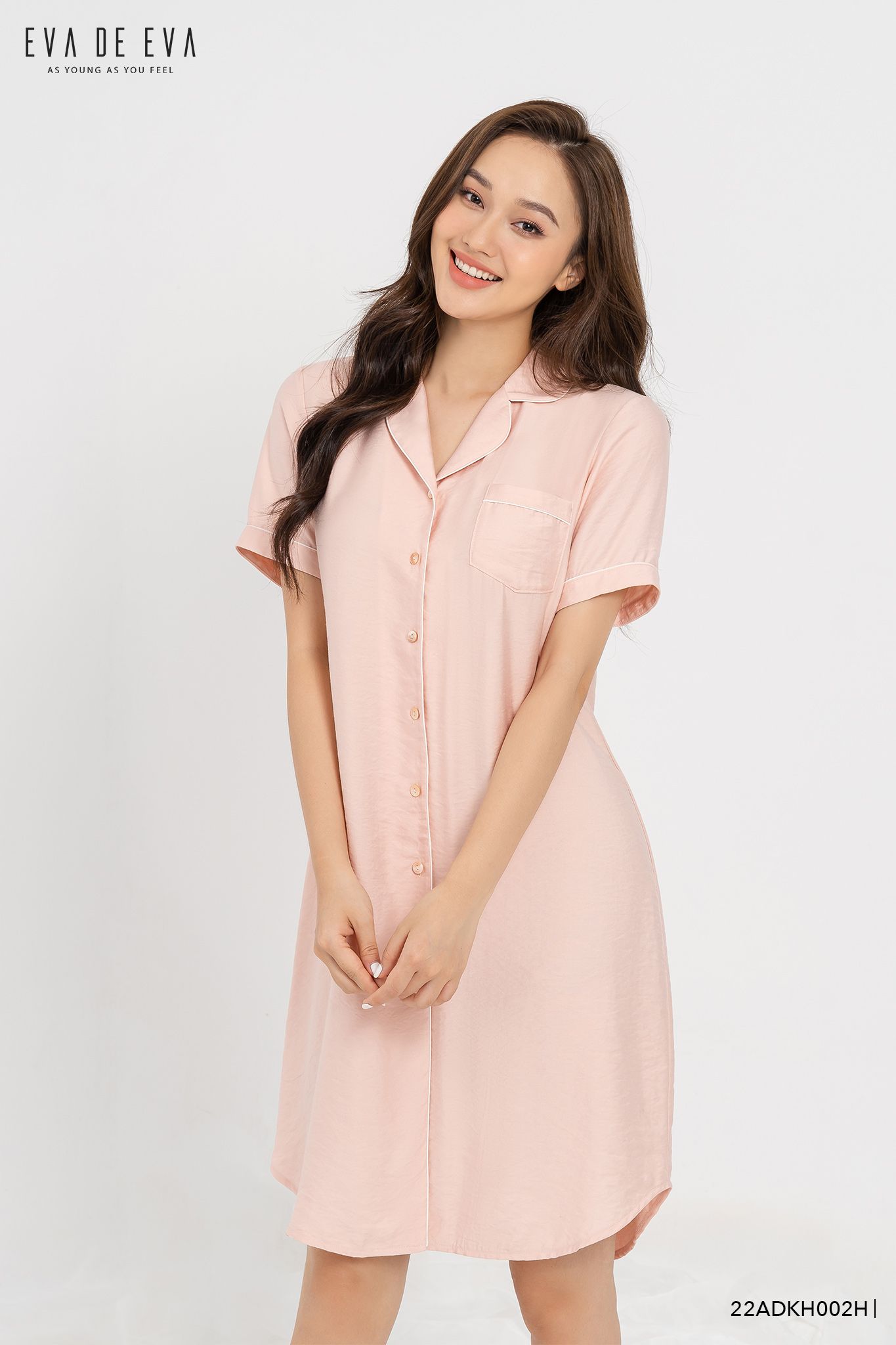  Đầm tay ngắn, Dáng suông 22ADKH002H 