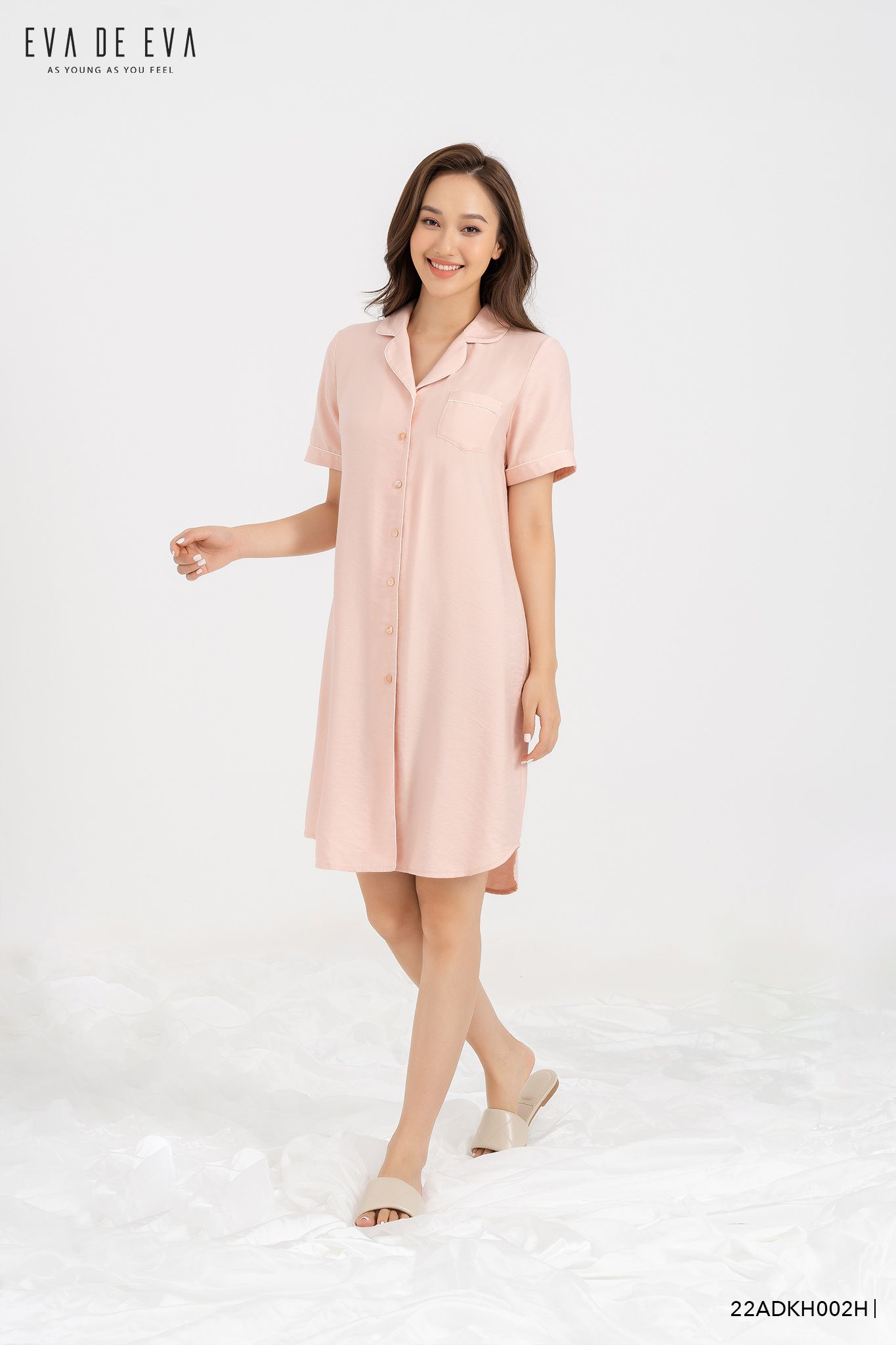 Đầm tay ngắn, Dáng suông 22ADKH002H 