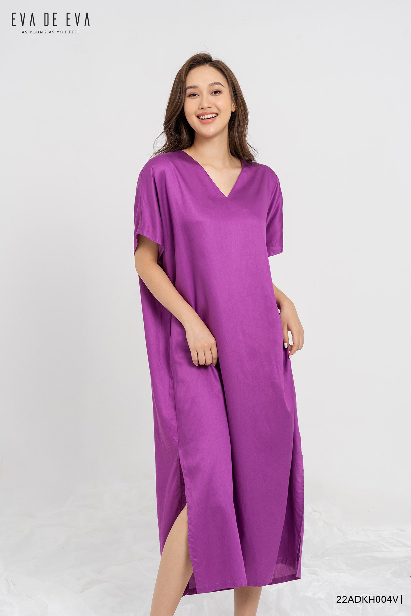  Đầm tay ngắn, Dáng suông 22ADKH004V 