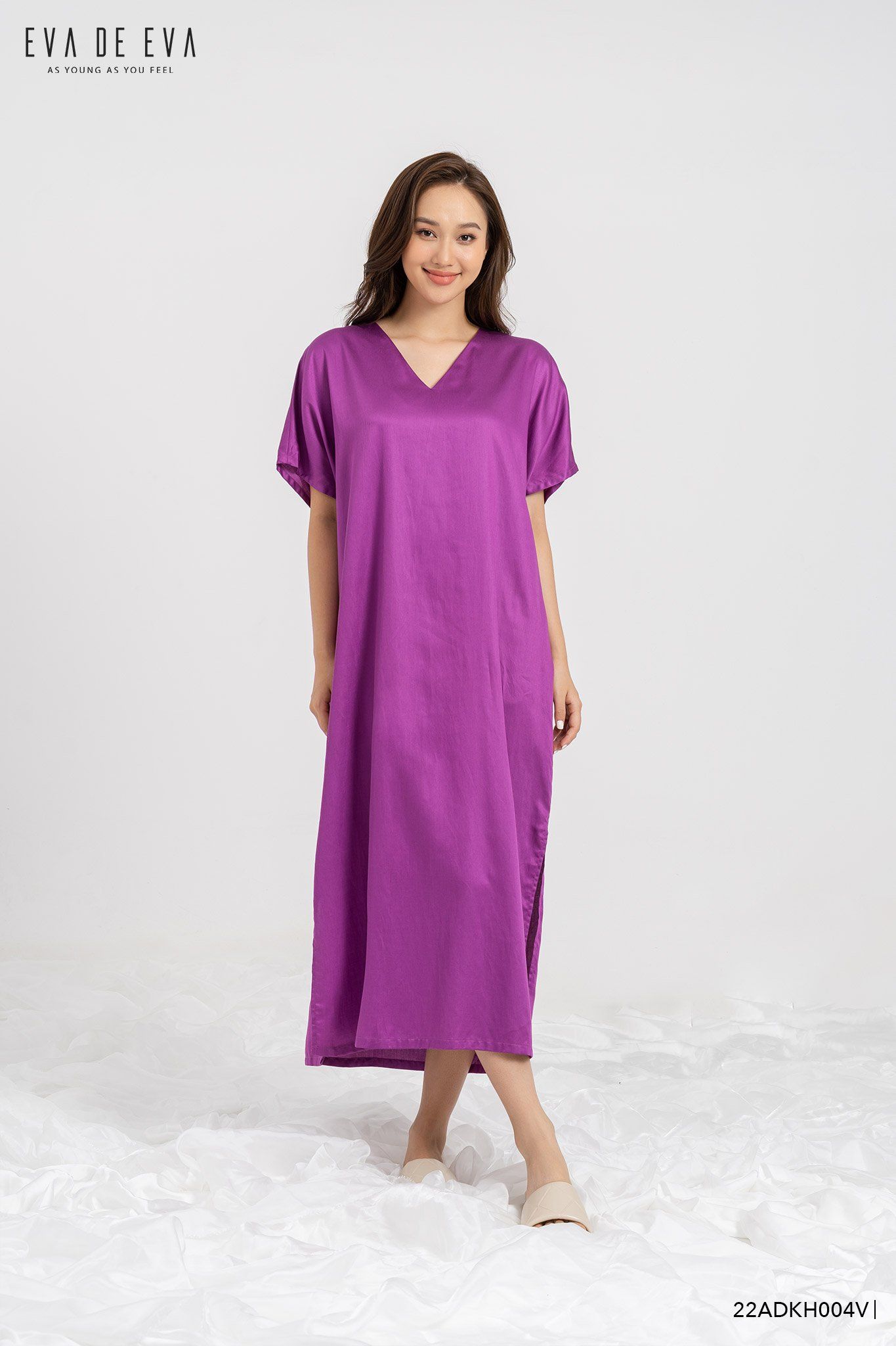  Đầm tay ngắn, Dáng suông 22ADKH004V 