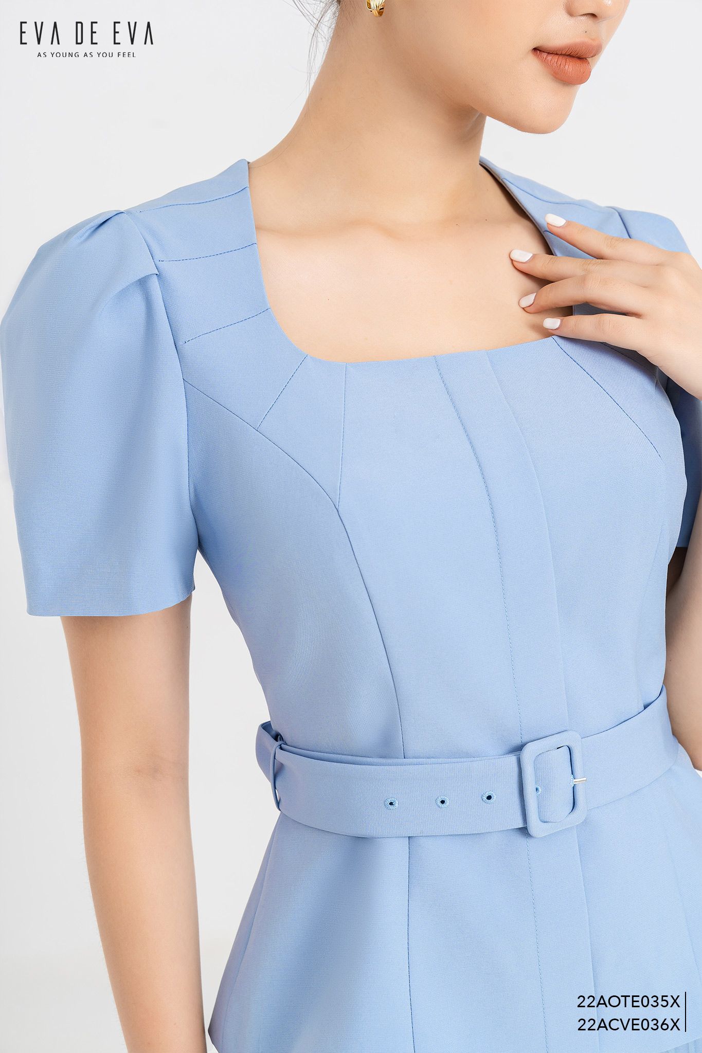  Chân váy Midi, Xếp ly 22ACVE036X1 