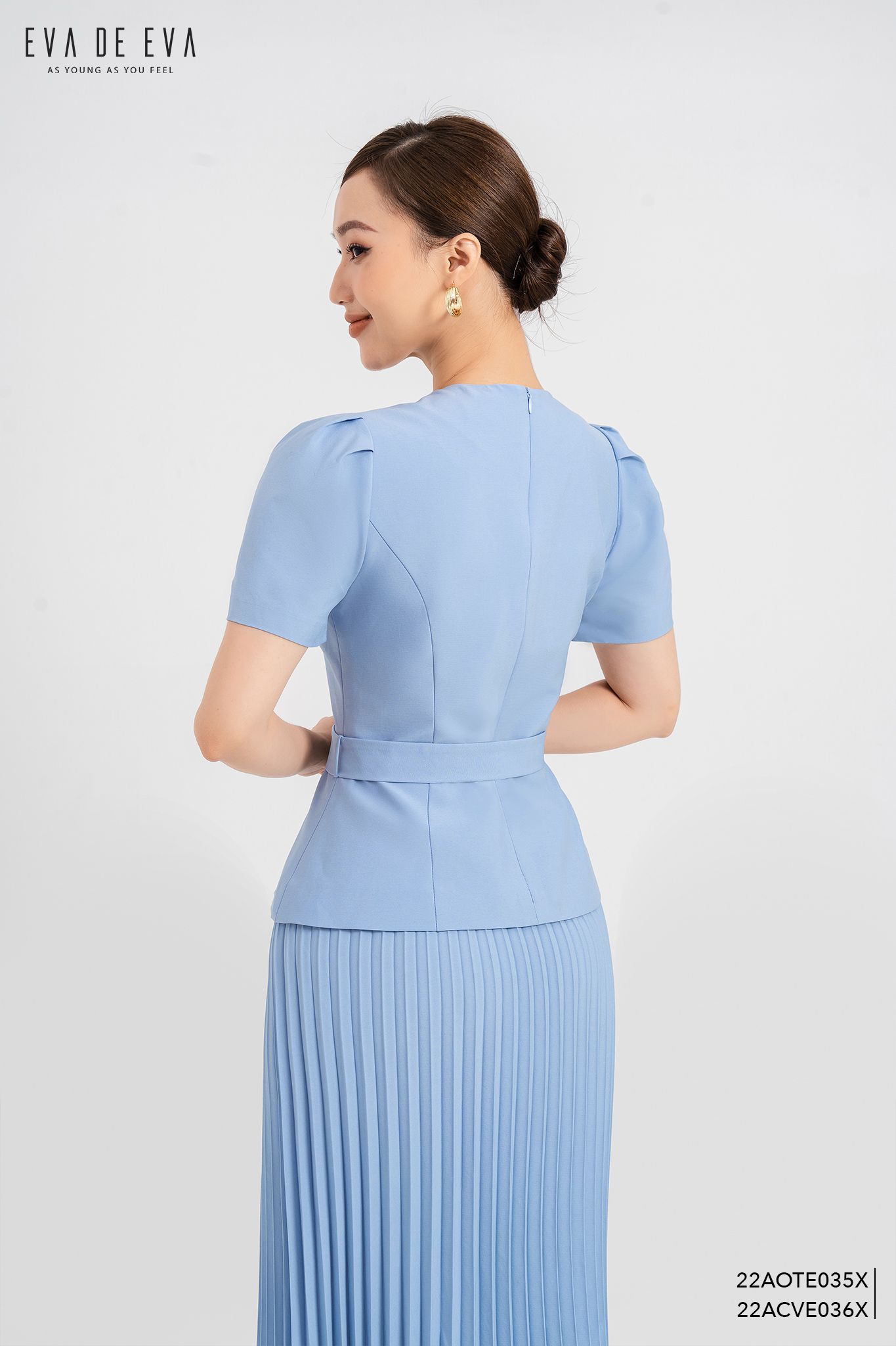  Chân váy Midi, Xếp ly 22ACVE036X1 