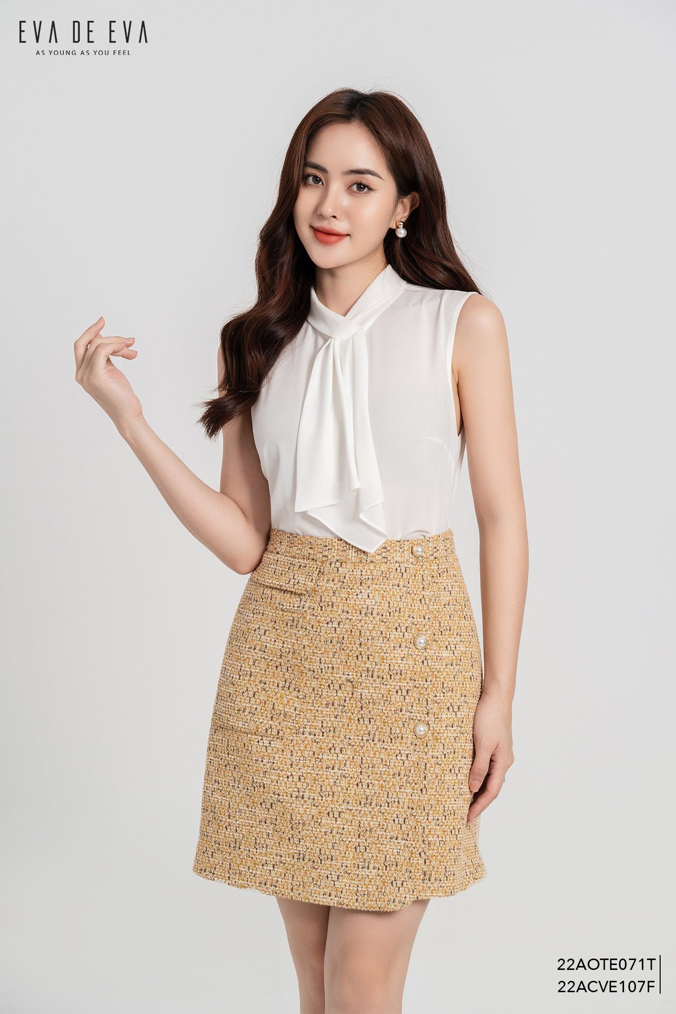 Chân váy chữ A dáng dài qua gối CV0409  Thời trang công sở KK Fashion
