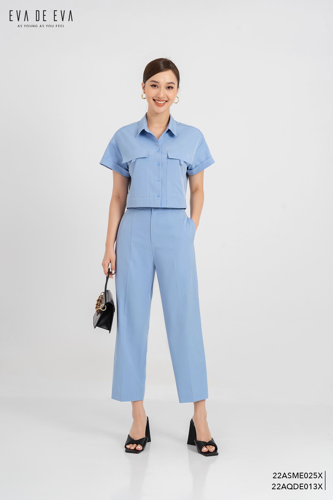  Sơ mi tay ngắn, Dáng croptop 22ASME025X 