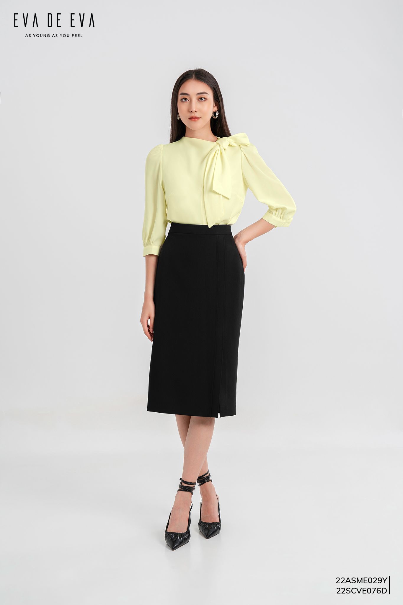  Sơ mi tay lỡ, Cổ nơ 22ASME029Y 