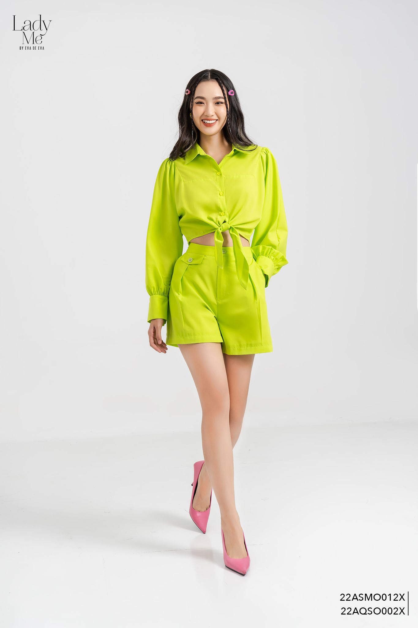  Sơ mi tay dài, Dáng thắt eo 22ASMO012X 