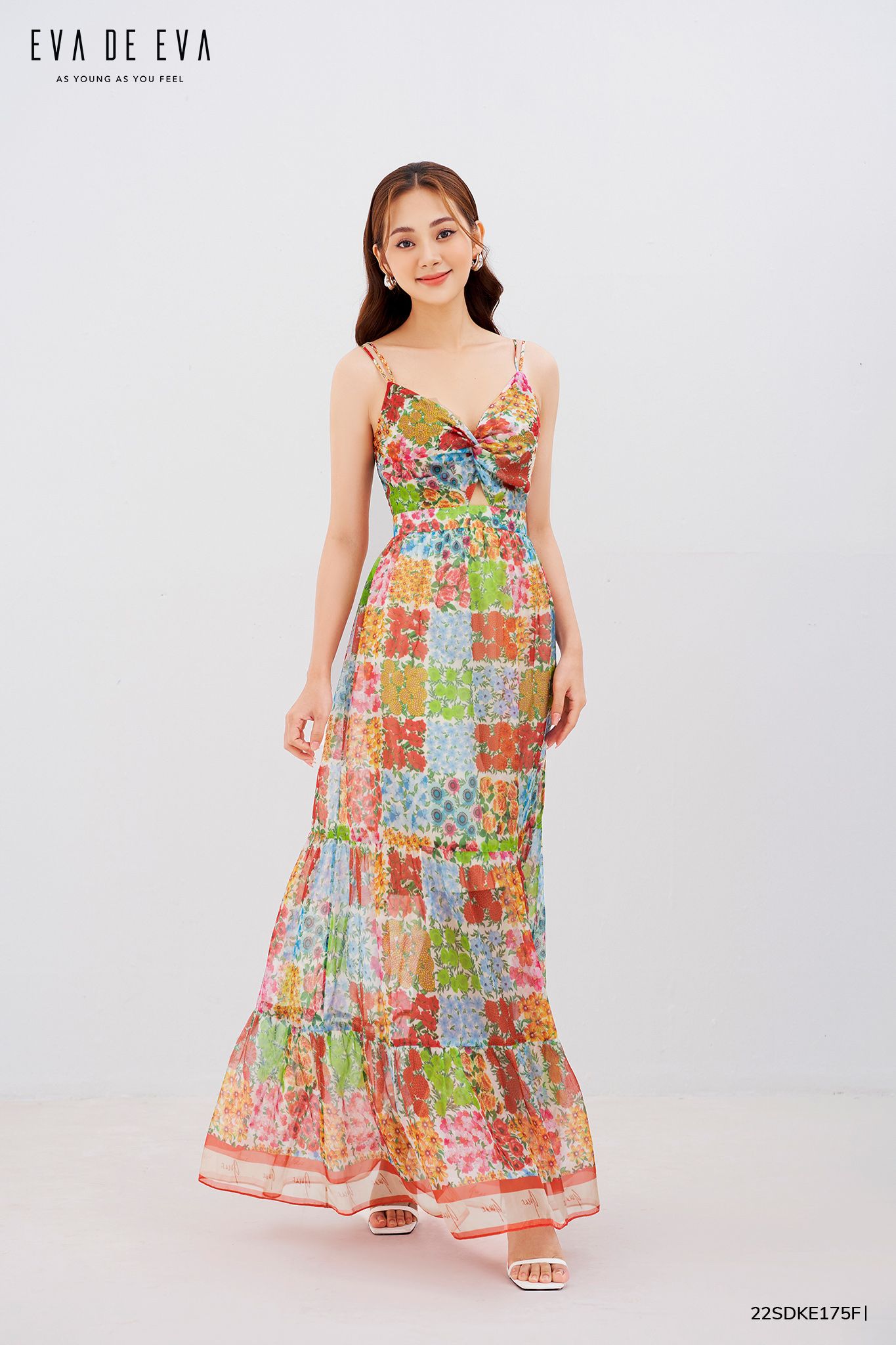  Đầm maxi, Dáng thắt eo 22SDKE175F 