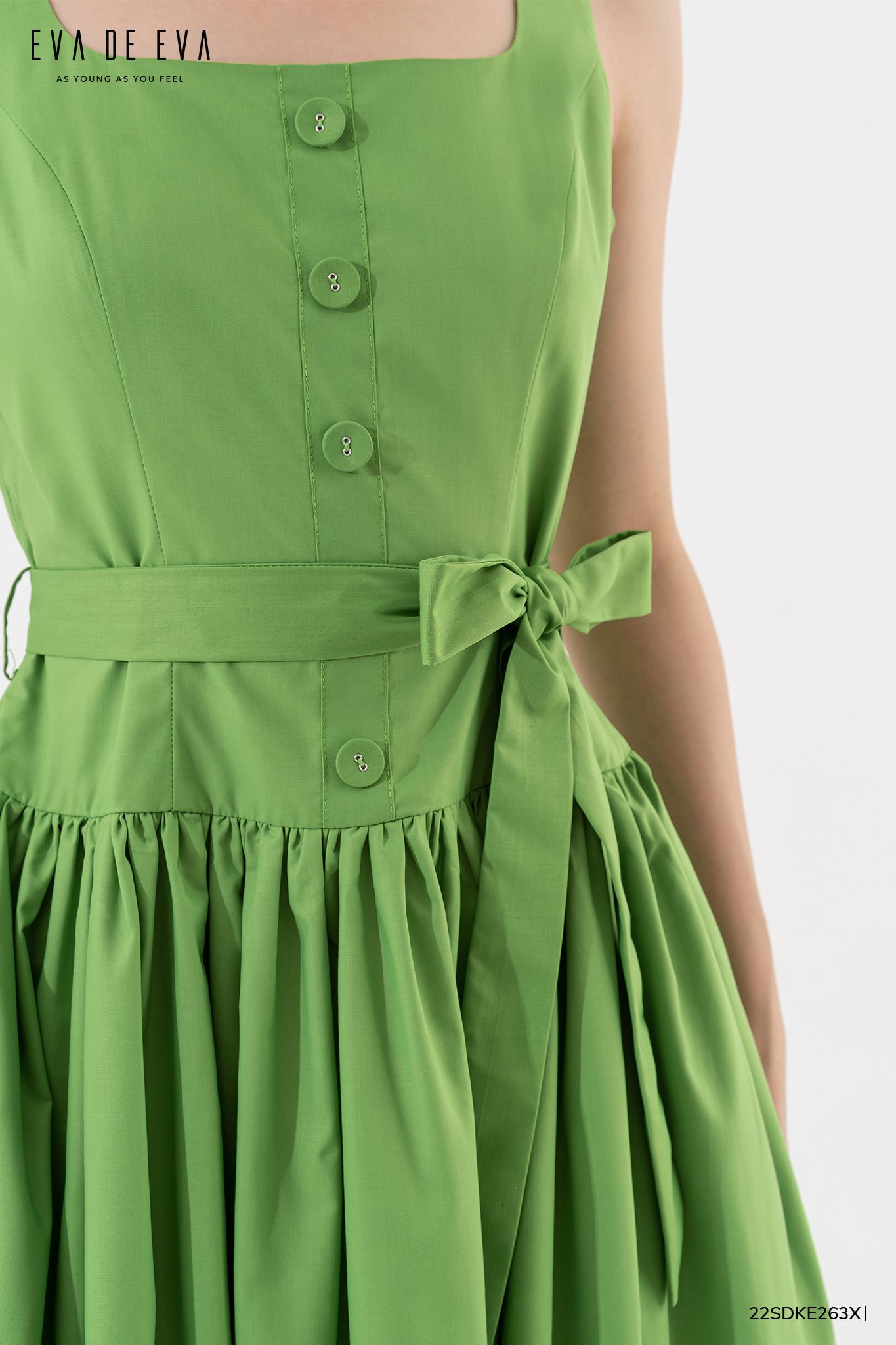  Đầm hai dây, Dáng thắt eo 22SDKE263X 