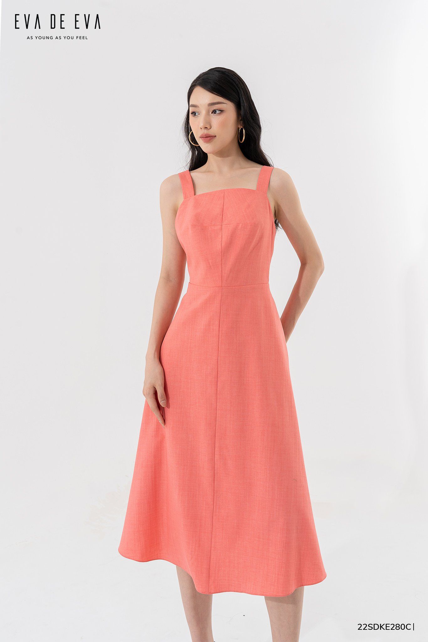  Đầm hai dây, Dáng thắt eo 22SDKE280C 