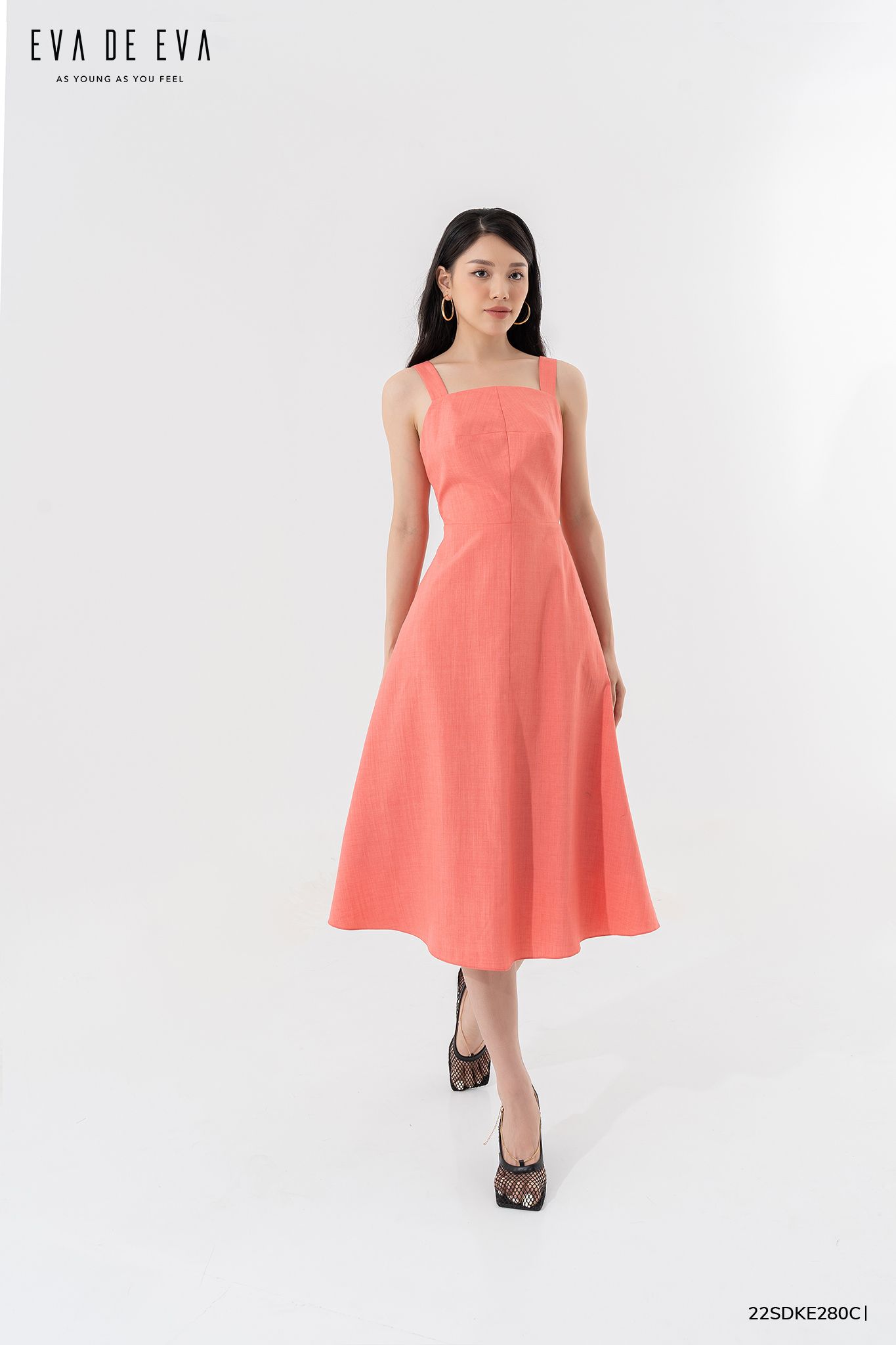  Đầm hai dây, Dáng thắt eo 22SDKE280C 