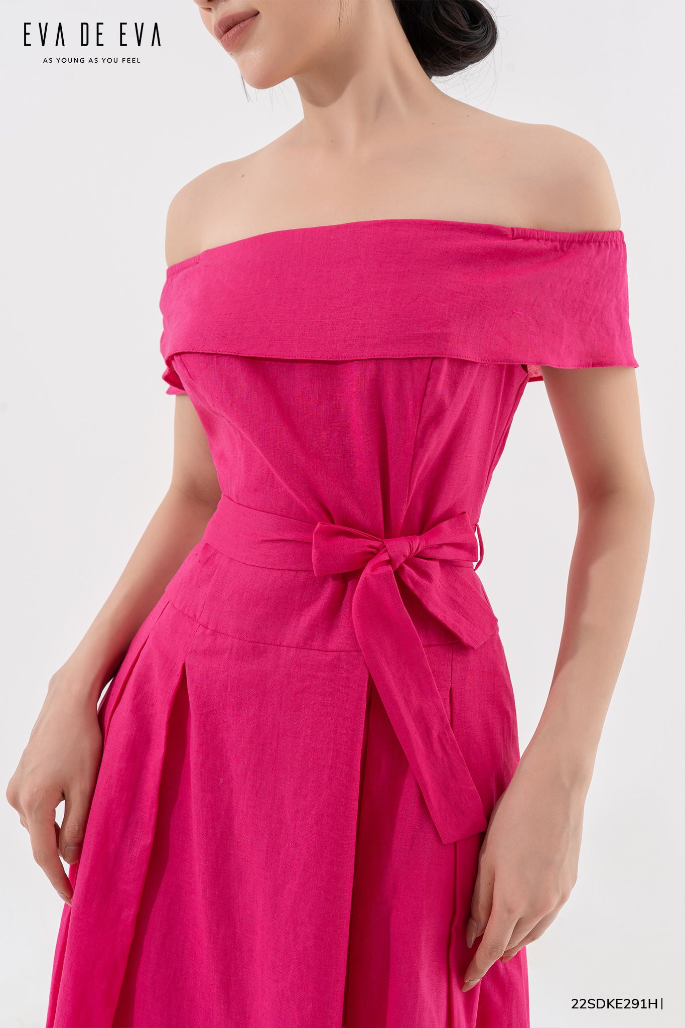  Đầm trễ vai, Dáng thắt eo 22SDKE291H 