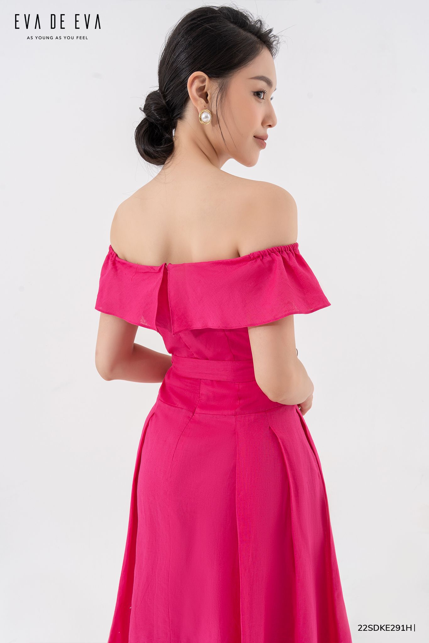  Đầm trễ vai, Dáng thắt eo 22SDKE291H 