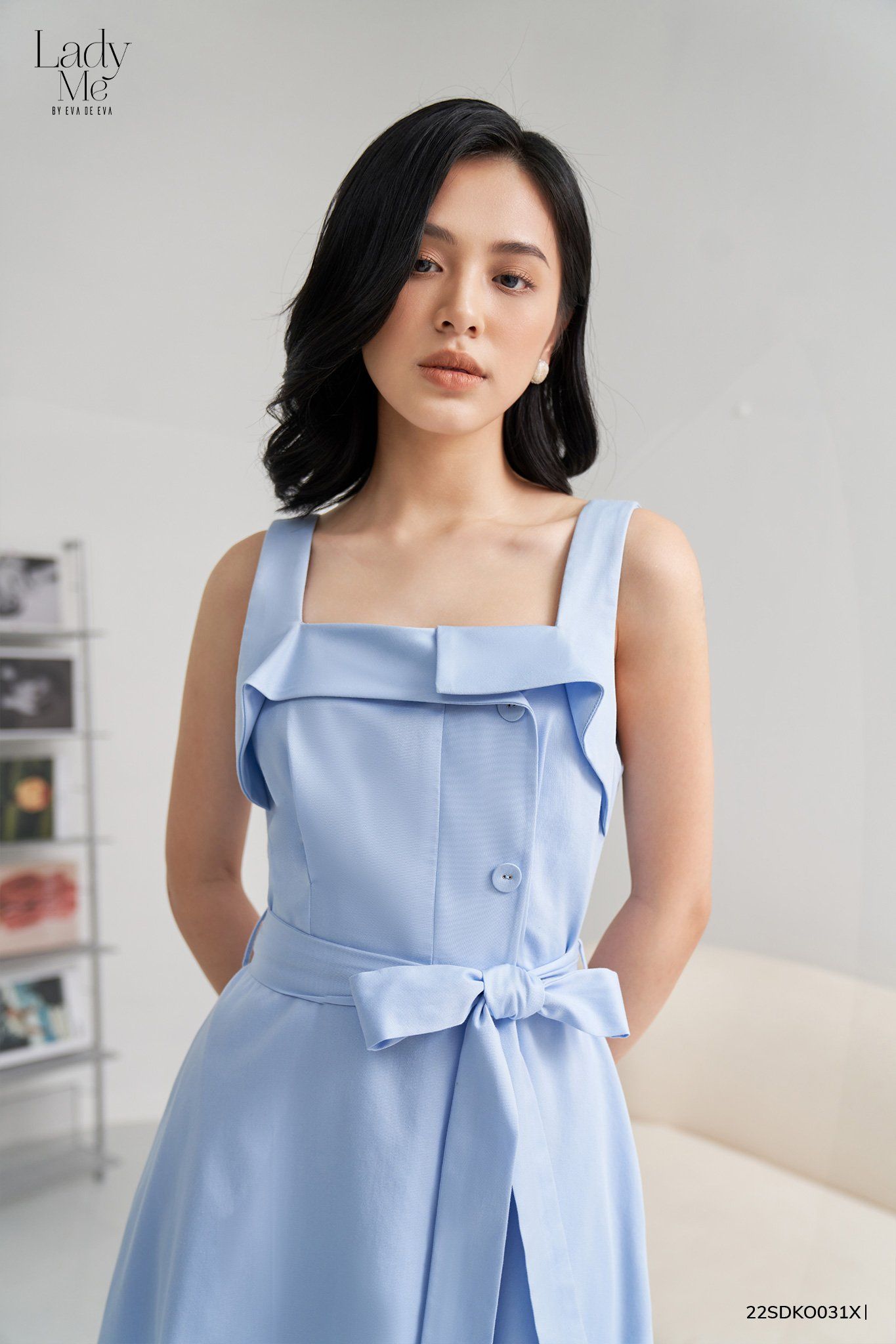  Đầm hai dây, Dáng thắt eo 22SDKO031X 