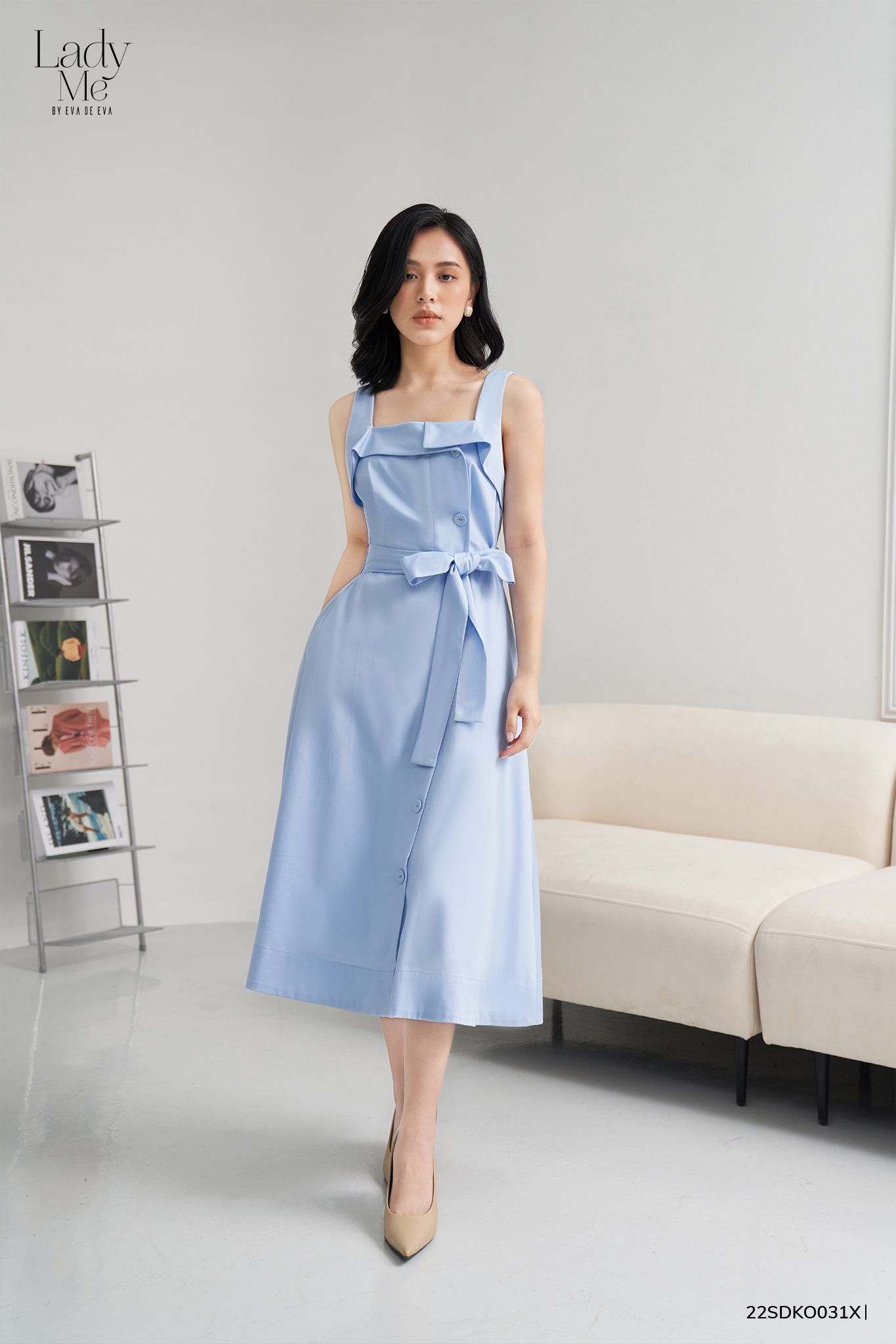  Đầm hai dây, Dáng thắt eo 22SDKO031X 