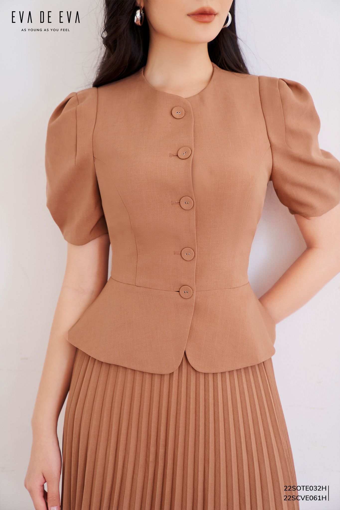  Chân váy Midi, Xếp ly 22SCVE061H 