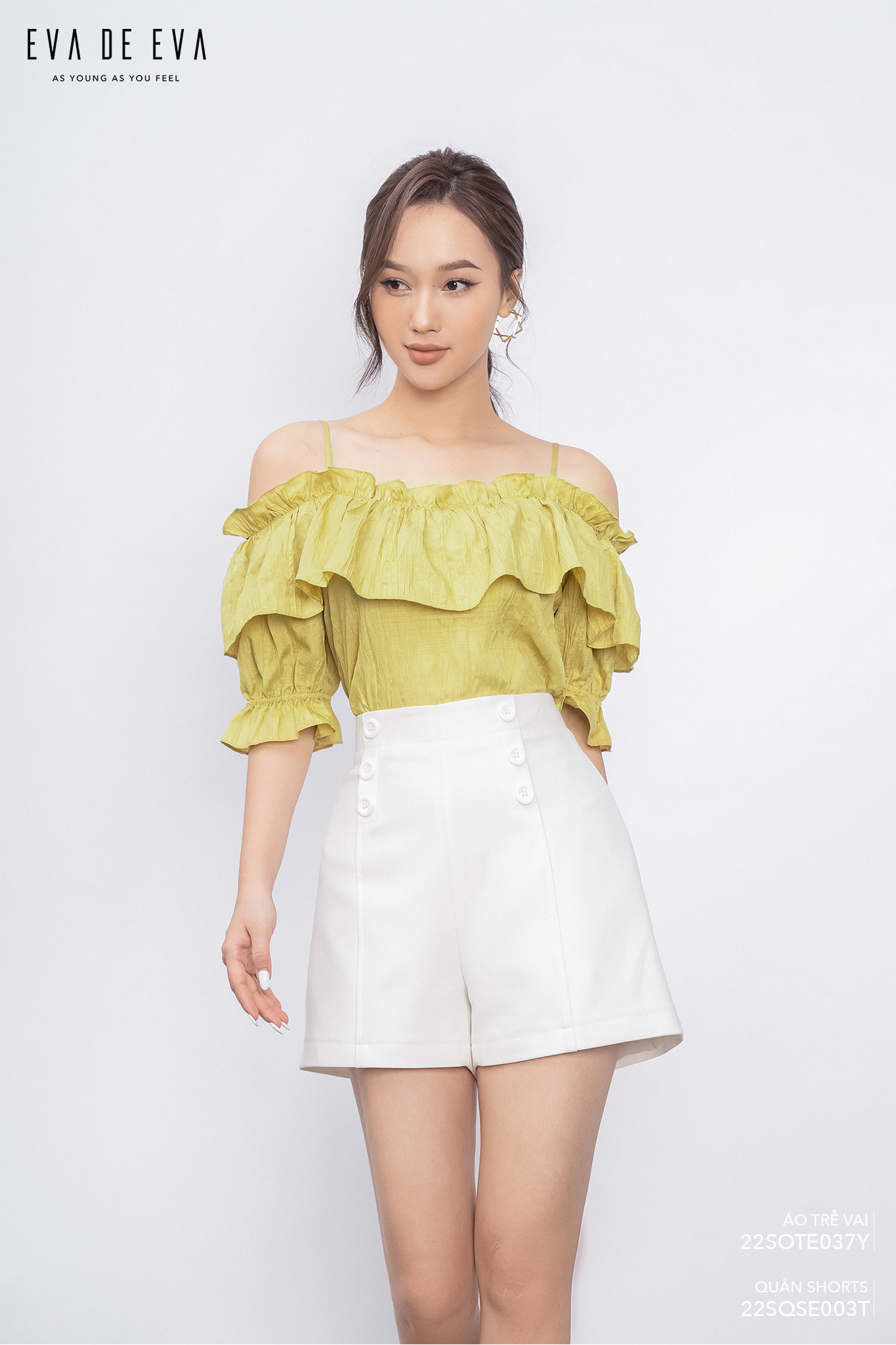 DG 19V18903VÁY XÒE TRỄ VAI VÀNG Zen Fashion