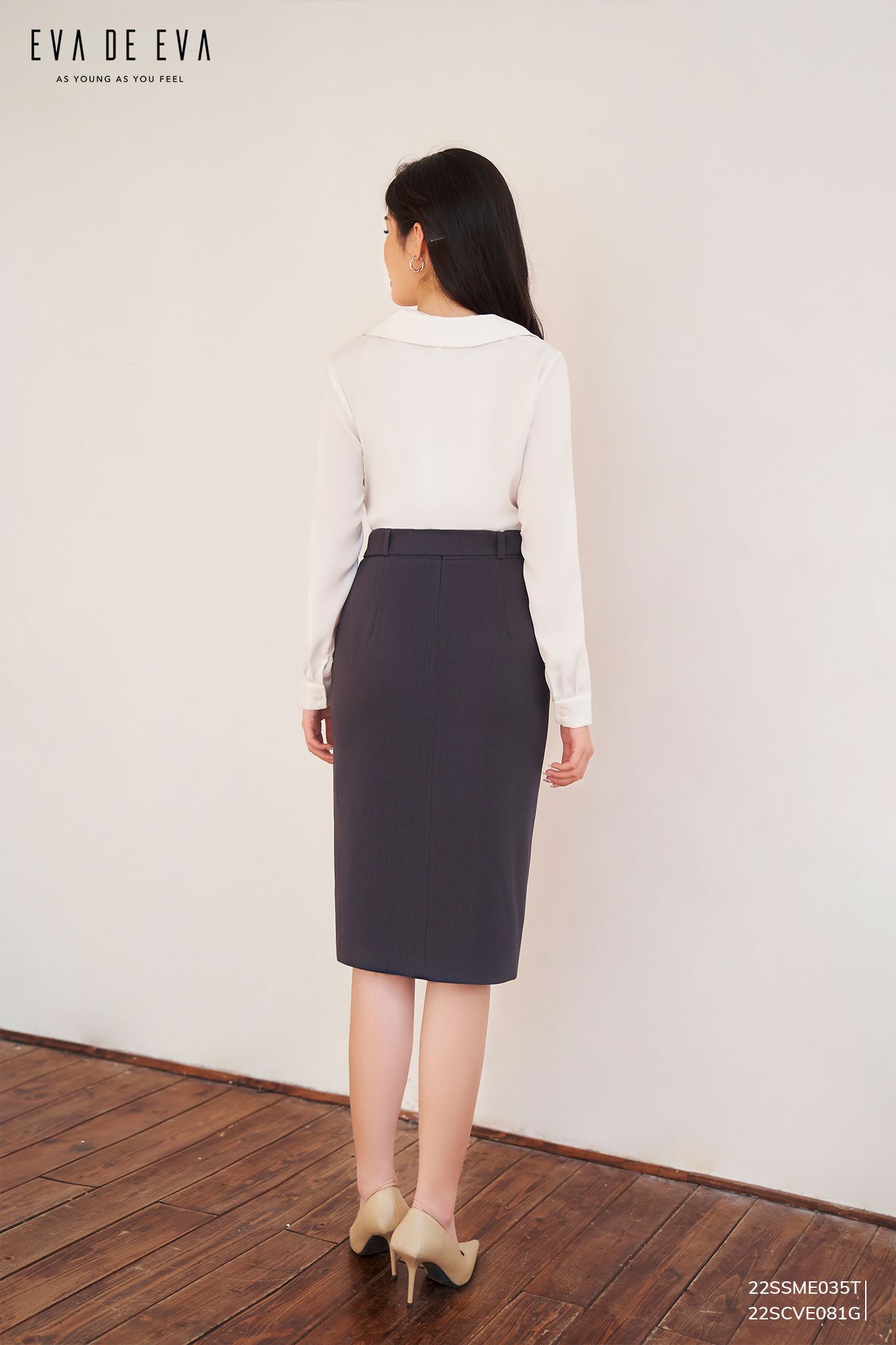  Chân váy ngang gối, Dáng ôm 22SCVE081G 