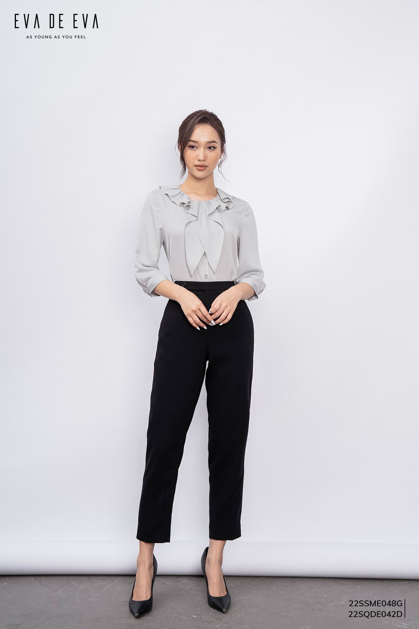  Sơ mi tay lỡ, Dáng sơ vin 22SSME048G 