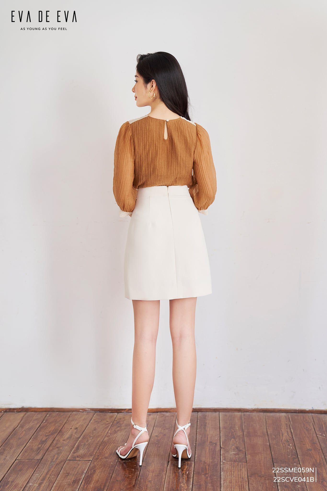  Sơ mi tay lỡ, Dáng sơ vin 22SSME059N 