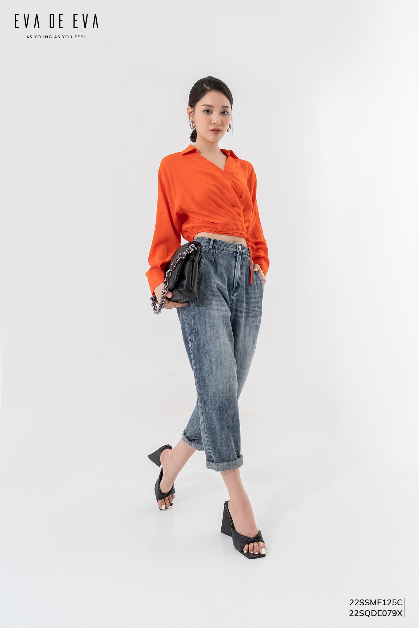  Sơ mi tay dài, Dáng croptop 22SSME125C 