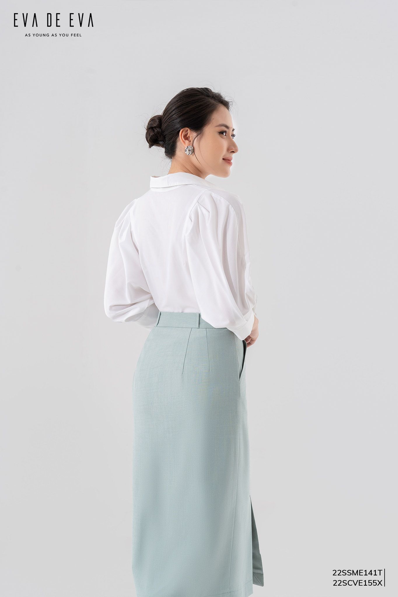  Sơ mi tay lỡ, Dáng sơ vin 22SSME141T 