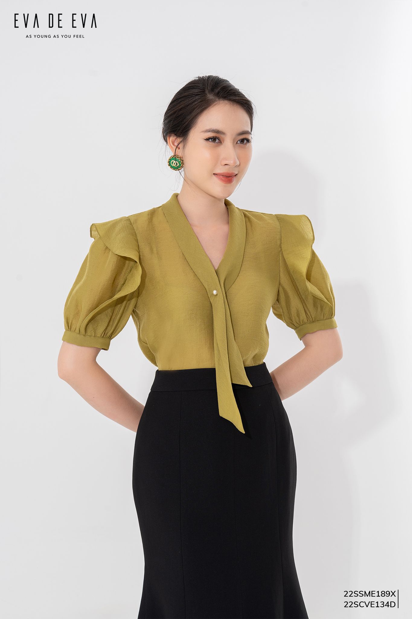  Chân váy ngang gối, Dáng đuôi cá 22SCVE134D 